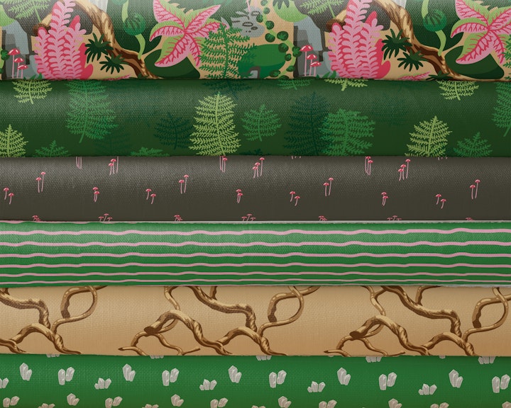 Inside a Terrarium Wallpaper and Fabric