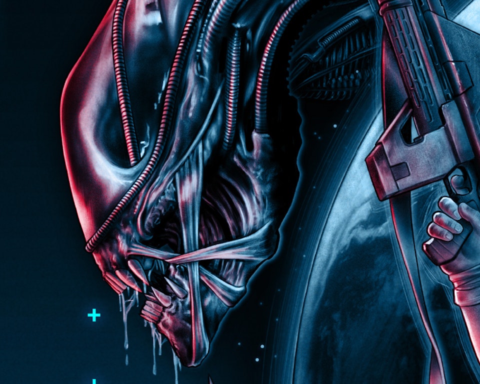 Aliens - Detail shot - Xenomorph, specifically a Xenomorph Warrior.