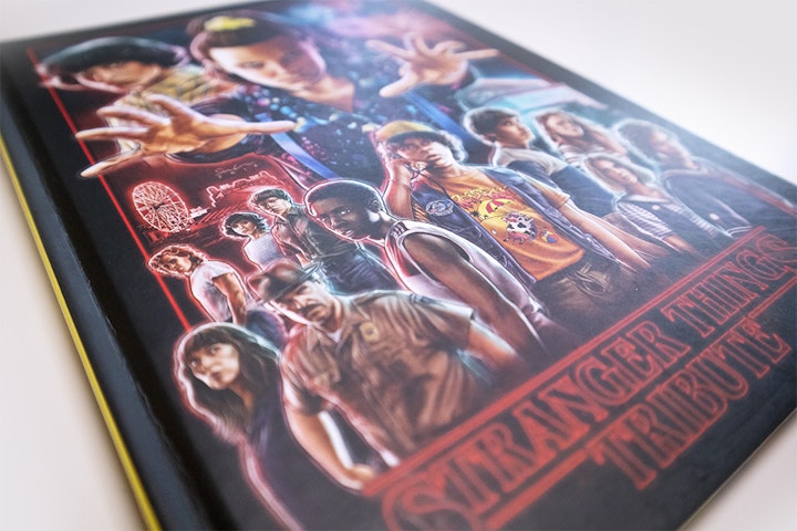 Published work - As well as having my Stranger Things poster featured inside the book, I was also asked if it could be used on the cover. I also created the title design for the book on both the cover and the spine.