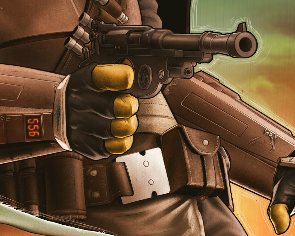 The Mandalorian - Detail shot - Mando's blaster
