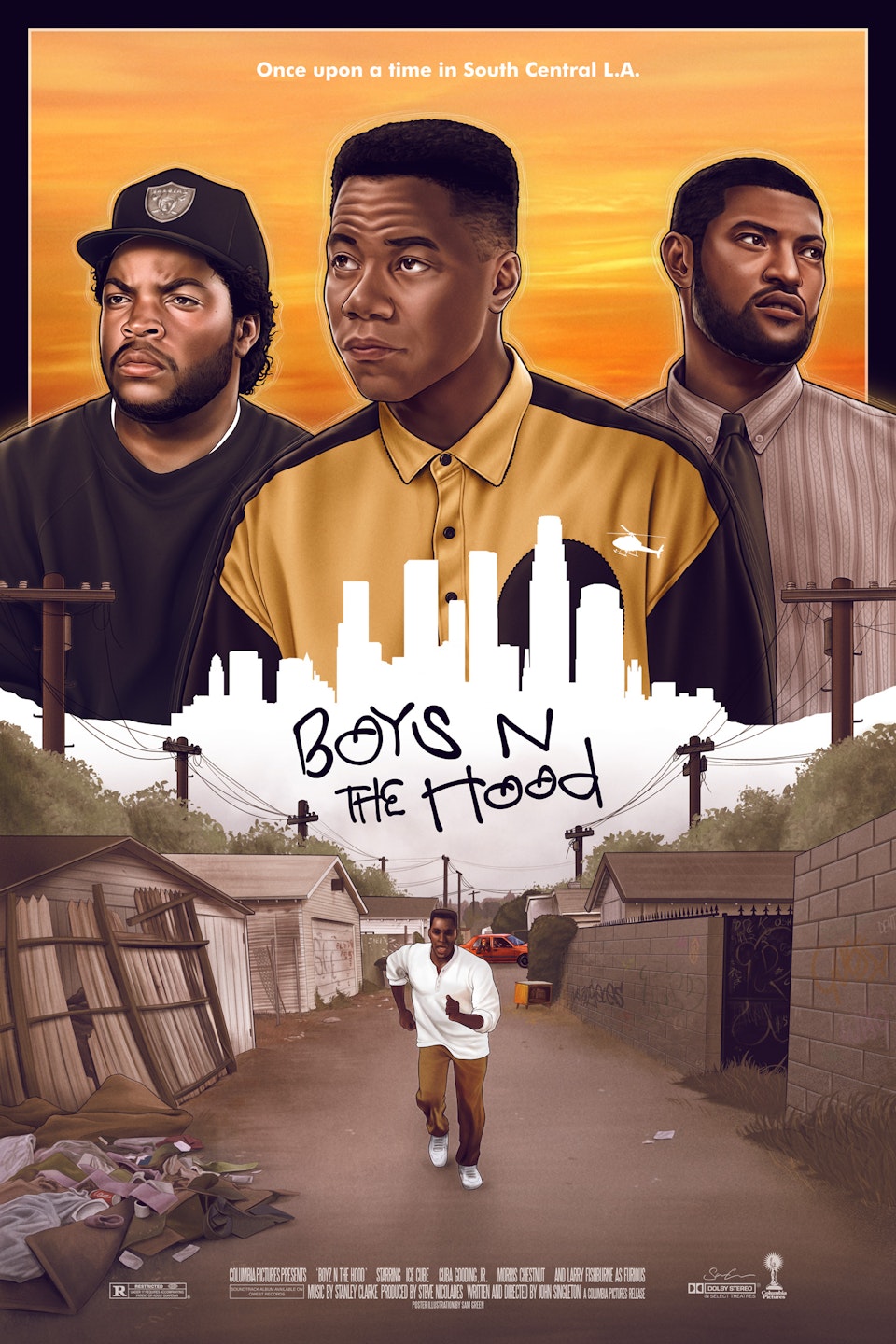 Boyz N The Hood - Boyz N The Hood Poster Illustration

Illustrated components in Procreate, Adobe Photoshop and Adobe Illustrator. Colours and assembly in Adobe Photoshop.

Created as part of Gallery 1988's exhibition “30 Years Later” – featuring artwork inspired by the films of 1991.

Boyz N The Hood is one of my favourite movies of all time, so when I was asked to take part in this show I knew immediately which movie I wanted to make art for.