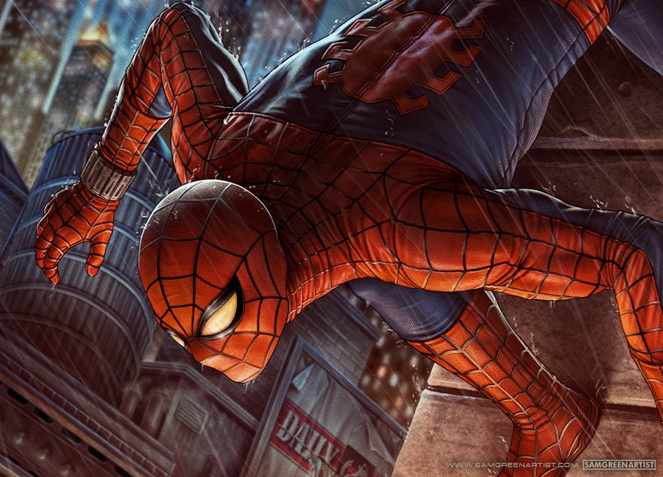 The Amazing Spider-Man - Officially licensed fine art print (Gray Matter Art) - Detail crop