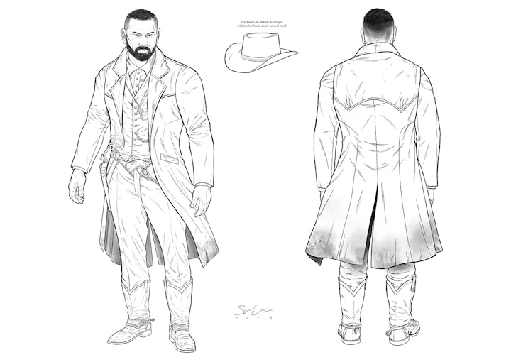 The Gift - Netflix Pitch - Line drawing turnaround of The Preacher.
This was done to give a clearer look at the costume details as well as a look at the character from the back.