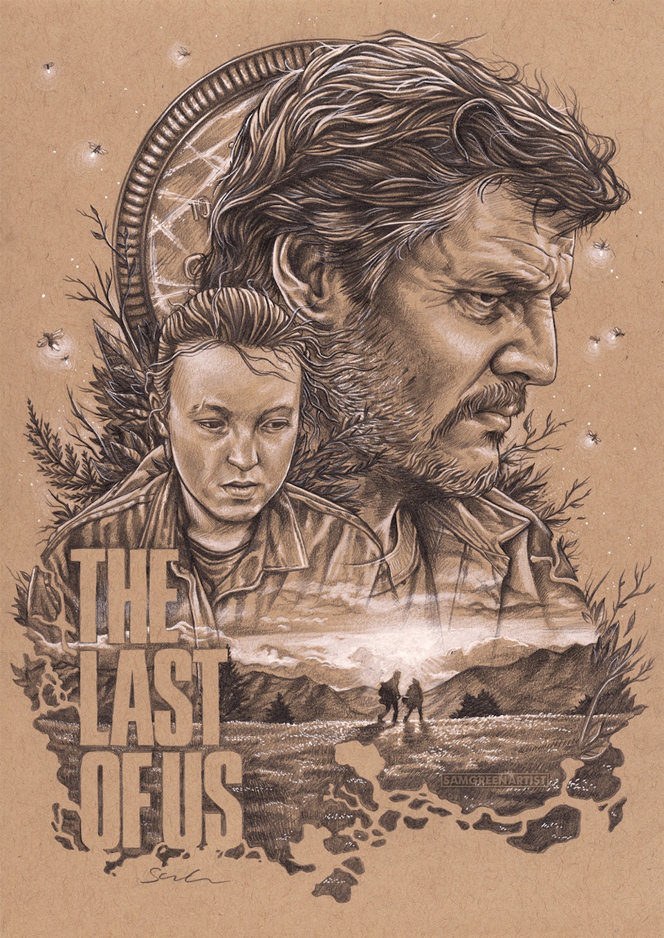 The Last of Us (HBO Series) - Original pencil sketch version.
Pencil and white ink on Strathmore toned tan paper. A4 size.