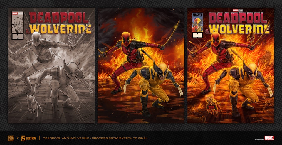 Deadpool and Wolverine - Officially licensed fine art print (Sideshow Collectibles)
