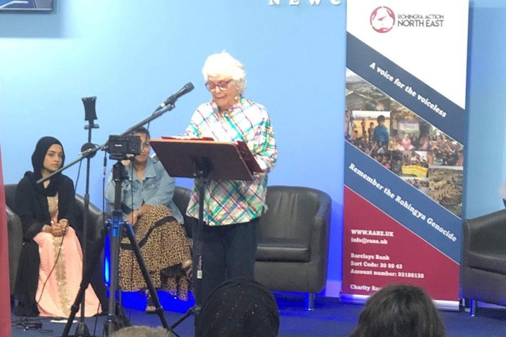 25 August - Genocide Remembrance Day Exhibition - Ann Schofield , RANE Trustee ( Ann was a former Newcastle City Councillor)