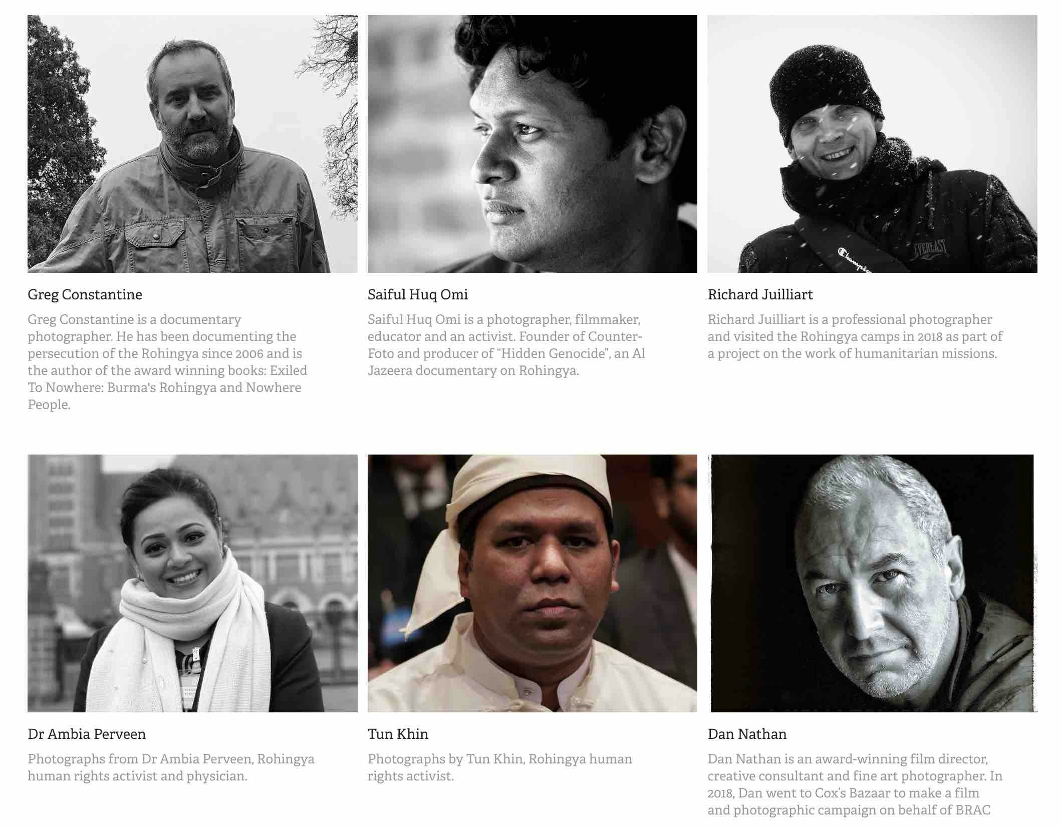 Greg Constantine, Saiful Huq Omi, Richard Juilliart, Dr Ambia Perveen, Tun Khin, Dan Nathan