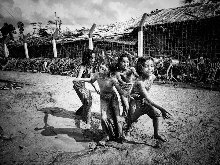 Children playing in Rohingya Camp 2E by Noor Hossain