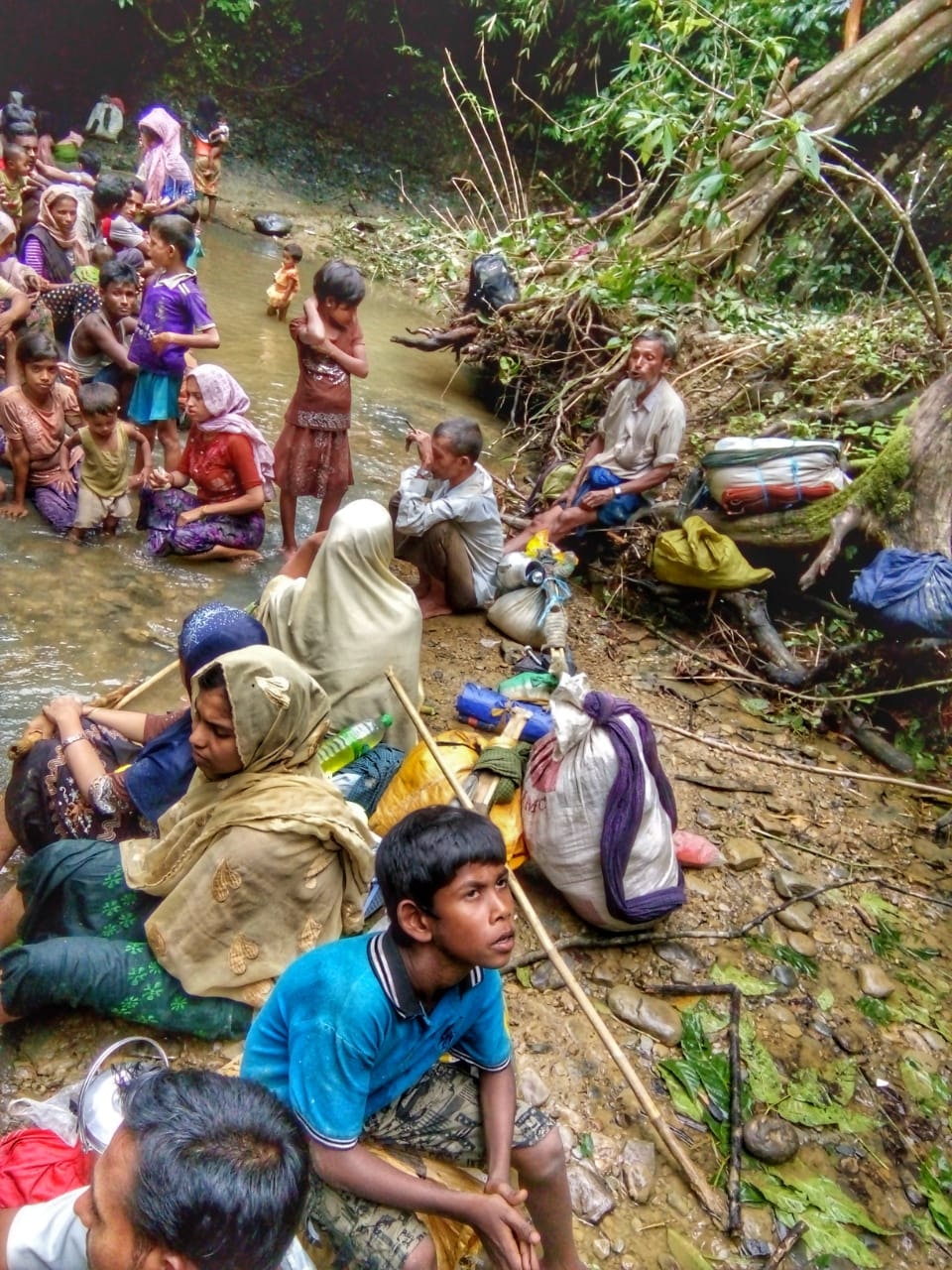 Rohingya Resting by a stream