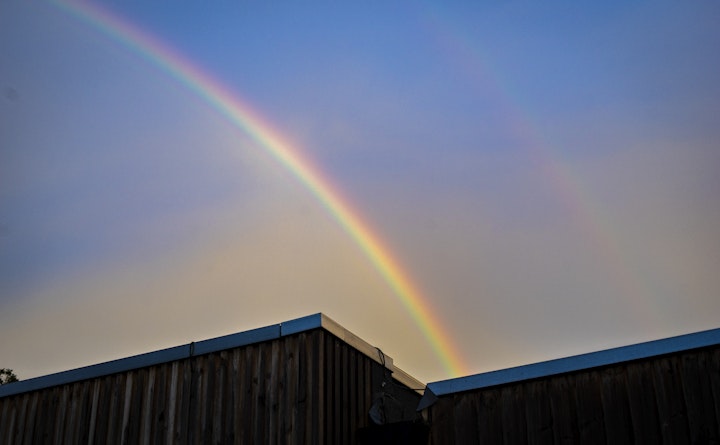 Feb 24: Double Rainbow over Friendly St