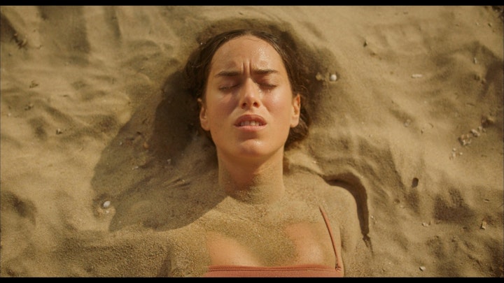 Sun & Shadow stills _2.1.3.T - Lia Basta on "Sun & Shadow" short film under the sun. Direction of photography Mihalis Gkatzogias