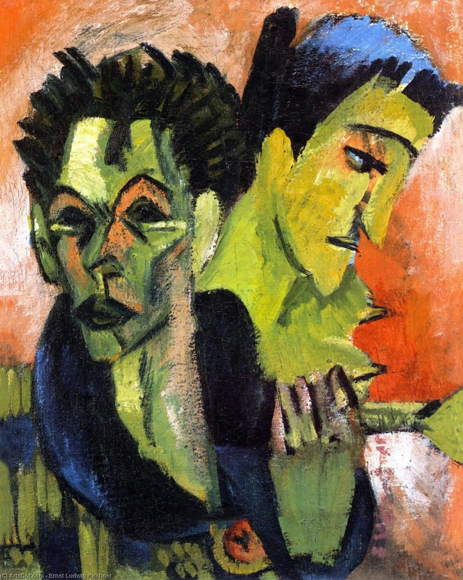 Self-Portrait, Double Portrait (1914) by Ernst Ludwig Kirchner