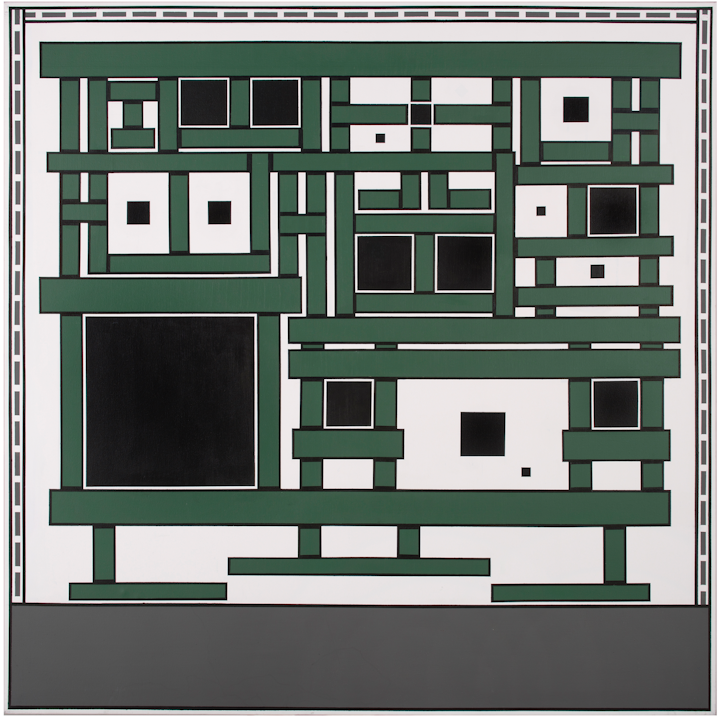 BLACK SQUARE MACHINE (2005)      153 cms x 153 cms