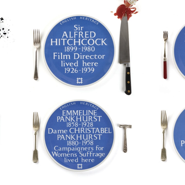 Blue Plaque plates launch, Freud Museum Allwith props