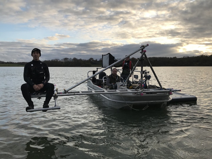 Small Camera Boat - off-set front Camera Position for filming 'swimmers' with boat in reverse with minimal 'boat wash'