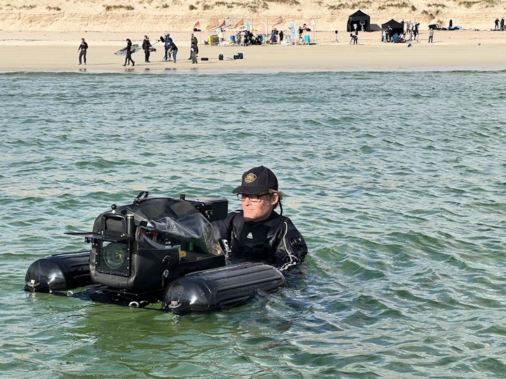 The Scubacam on the Underwater Camera Floatation Rig - filming off the Scottish Coast