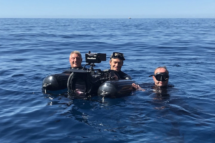 Dan, Glen and Richard. Getting a waterline shot on the Netflix Series 'Whitelines'