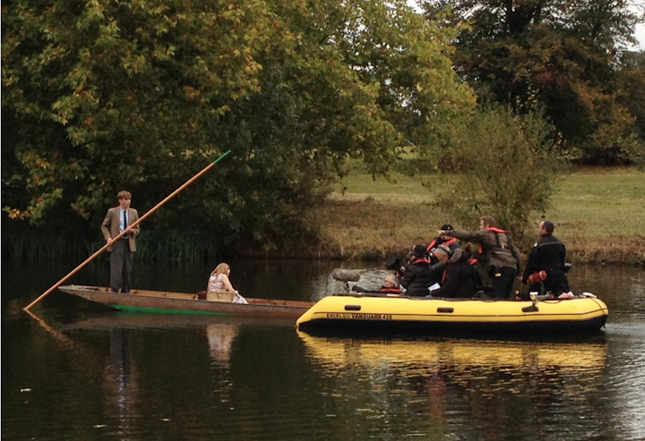 Inflatable Safety / Utility Boat with (virtually silent) Electric Trolling Motor mounted at the front.