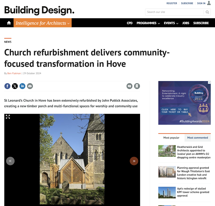 Building Design publishes Hove church refurb
