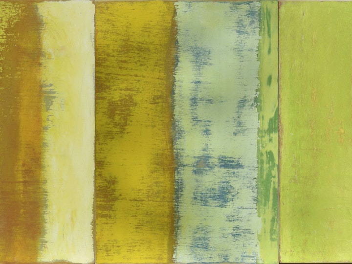Colonnes, 2011 #4,  Oelfarbe auf Holz, 33 x 78 cm