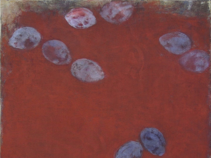 Zwetschgen, 2010 #24, Tempera auf Leinen, 116 x 116 cm