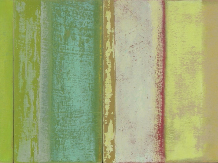 Colonnes, 2011 #5,  Oelfarbe auf Holz, 33 x 85 cm