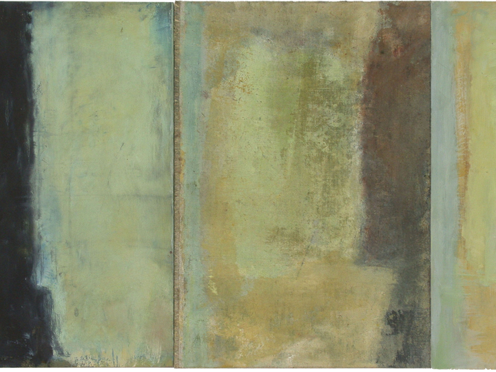 Colonnes, 2006 #1,  Oelfarbe auf Holz und Leinen, 33 x 78 cm