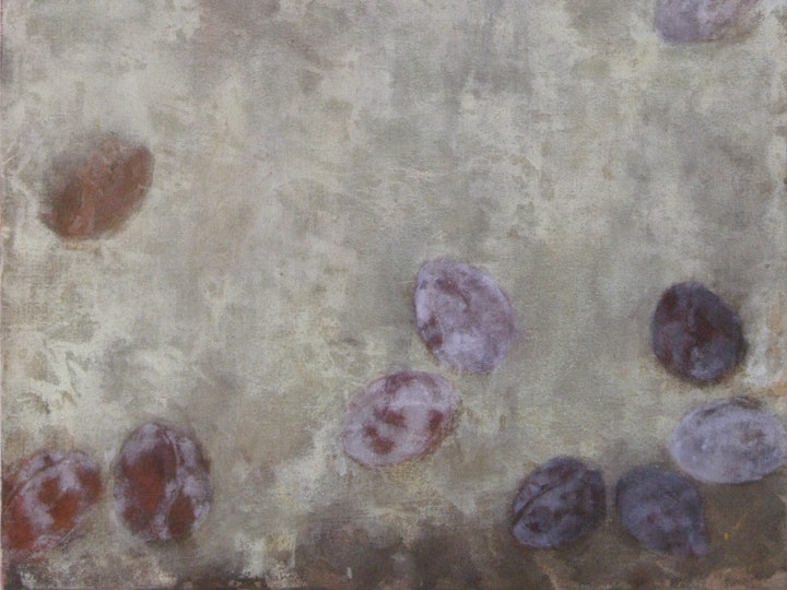 Zwetschgen, 2010 #22, Tempera auf Leinen, 86 x 86 cm