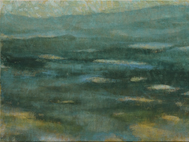 Slant of Light, 2022#05, Tempera auf Leinen, 56 x 77 cm