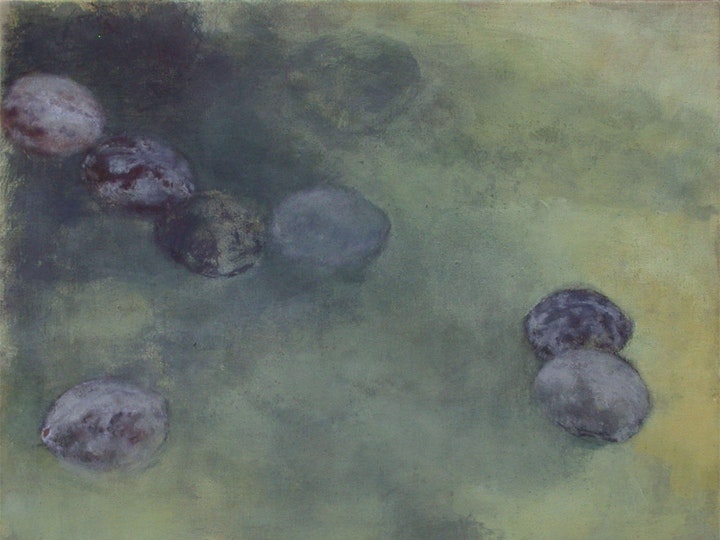 Zwetschgen, 2006 #8, Tempera auf Leinen, 104 x 104 cm