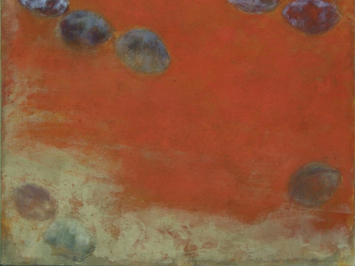 Zwetschgen, 2009 #4, Tempera auf Leinen, 104 x 104 cm