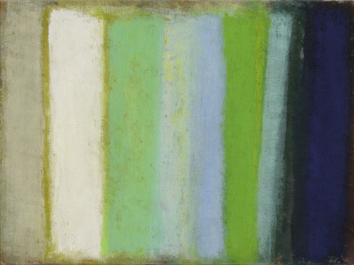 Grün und Weiss, 2011 #2, Tempera auf Leinen, 62 x 86 cm