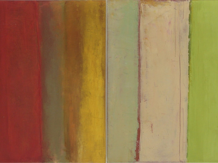Colonnes, 07_04,  Oelfarbe auf Holz, 33 x 68 cm