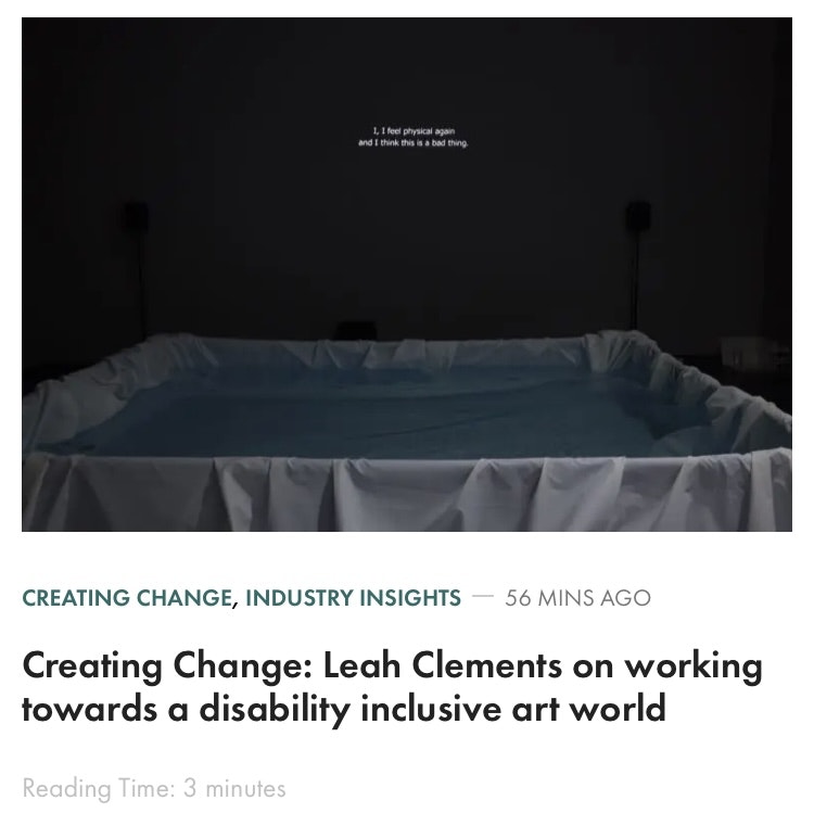 Creating Change: Leah Clements on working towards a disability inclusive art world