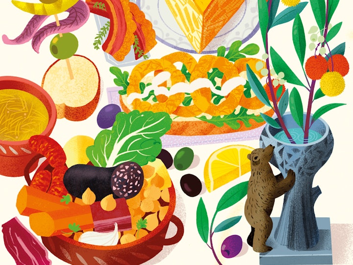 Card en poster illustration for Madrid shop Spain