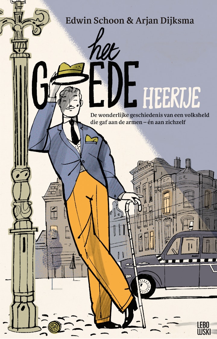 Bookcover for a book with a true story about an Amsterdam 50's flamboyant Robin Hood type thief.