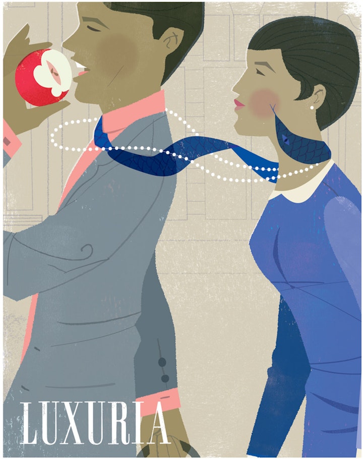 Luxuria one of the seven sins illustrated in corporate life magazine