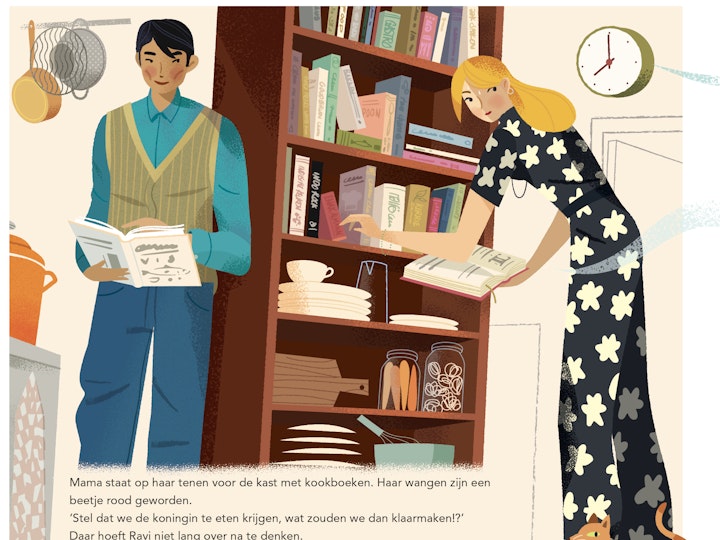 Page from childrens book "cookbook searching"