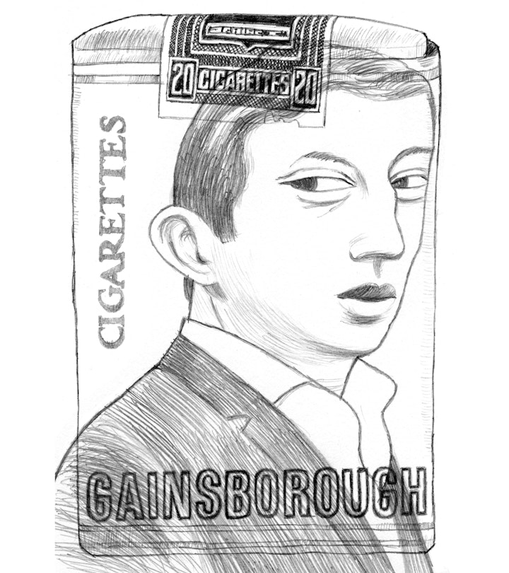 Serge Gainsbourg portrait on a pack of sigs