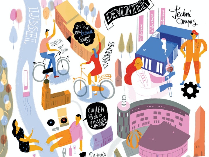 City map Deventer.For Aventus schools