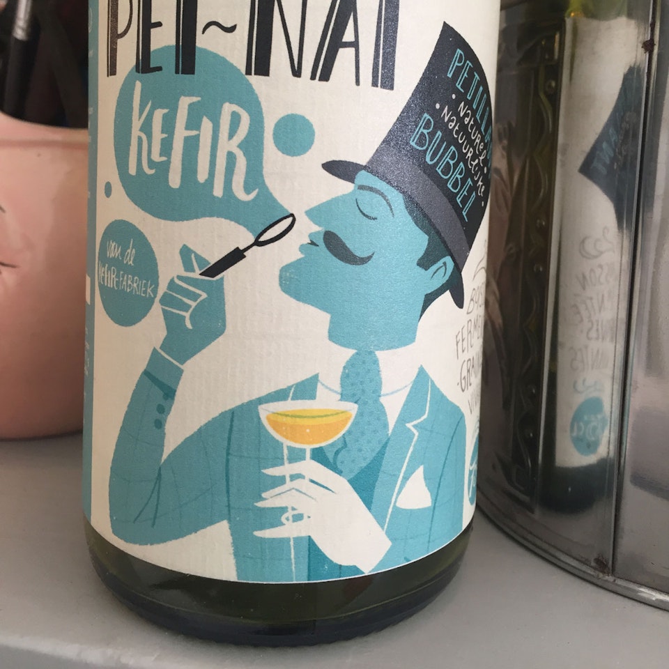Wines and beers pet-nat-kefir bottle-label