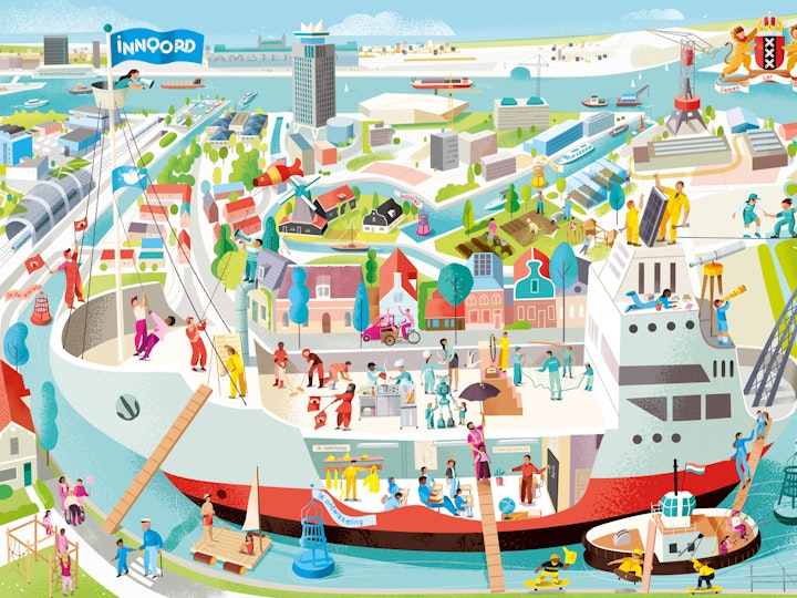 Big poster for Amsterdam North school organisation