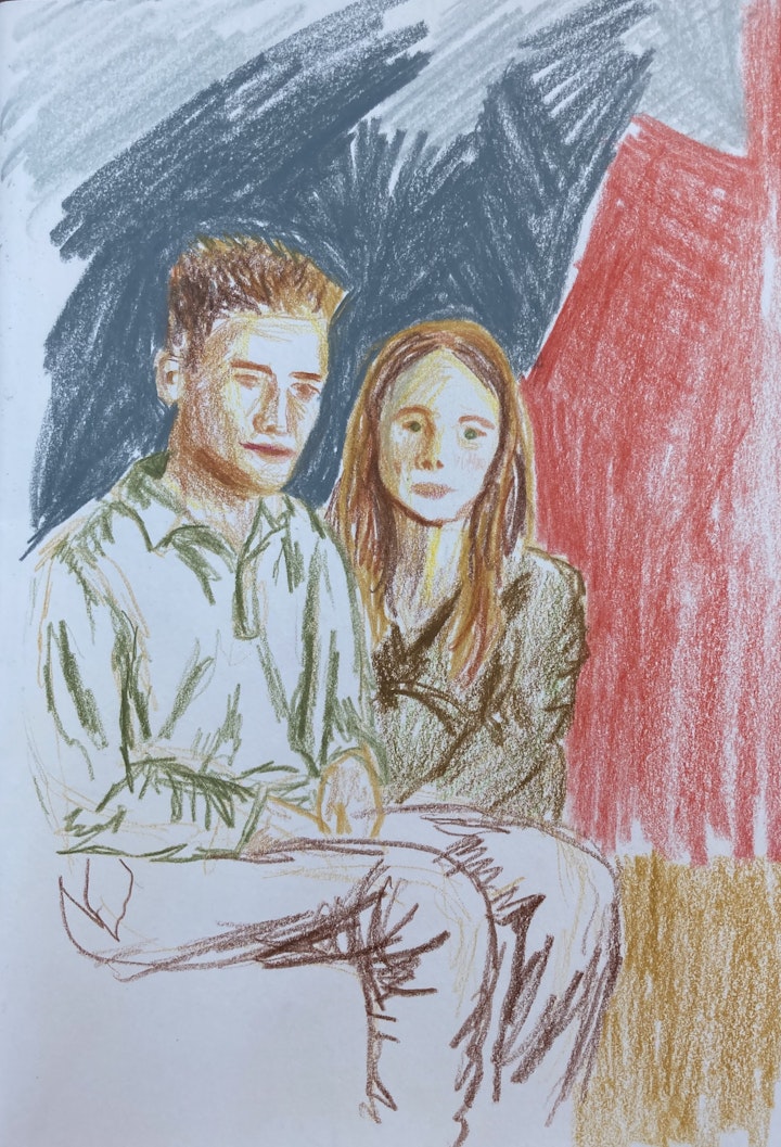 In Situ - Henry and Emma - 2020 Colour Pencil on Paper - 15 x 21 cm A5