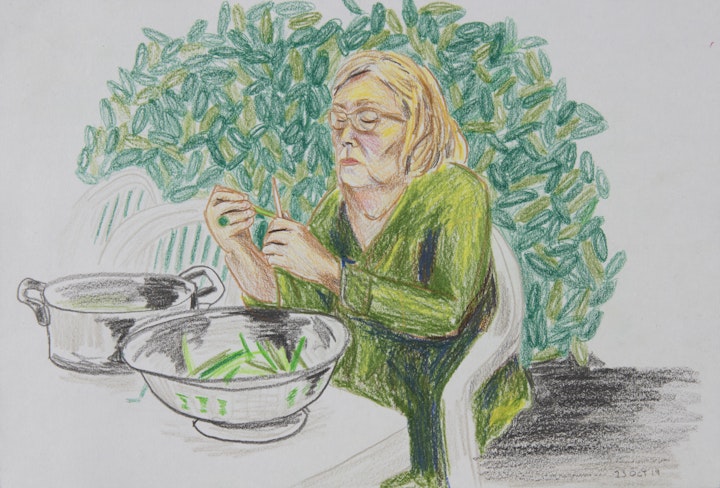 In Situ - Mormor Beans in Beziers - 2019 - Pencil on Paper - 21 x 30 cm