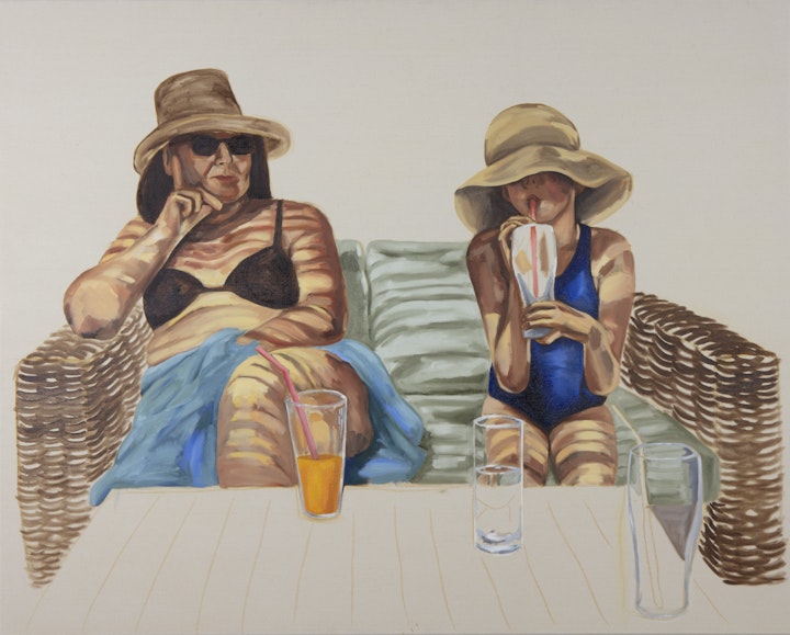 Pairs - Two Hats and Three Straws - 2020 - Oil on Canvas - 120 x 150cm