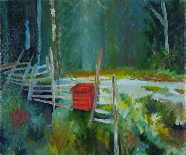 Nature - Red Postbox - 2017 - Oil on Canvas