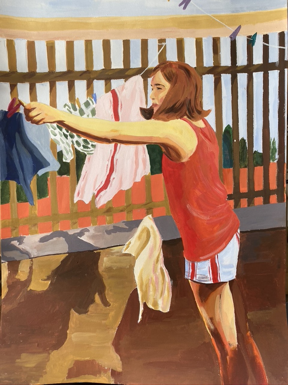 Realised Work - Washing to the West - 2020 - Acrylic on Paper - 30 x 42 cm