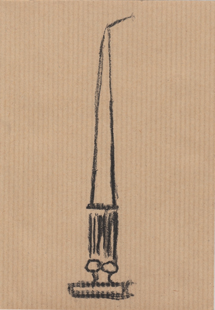 Objects - Lamp - 2010 - Charcoal on Brown Paper - 10 x 15 cm A6