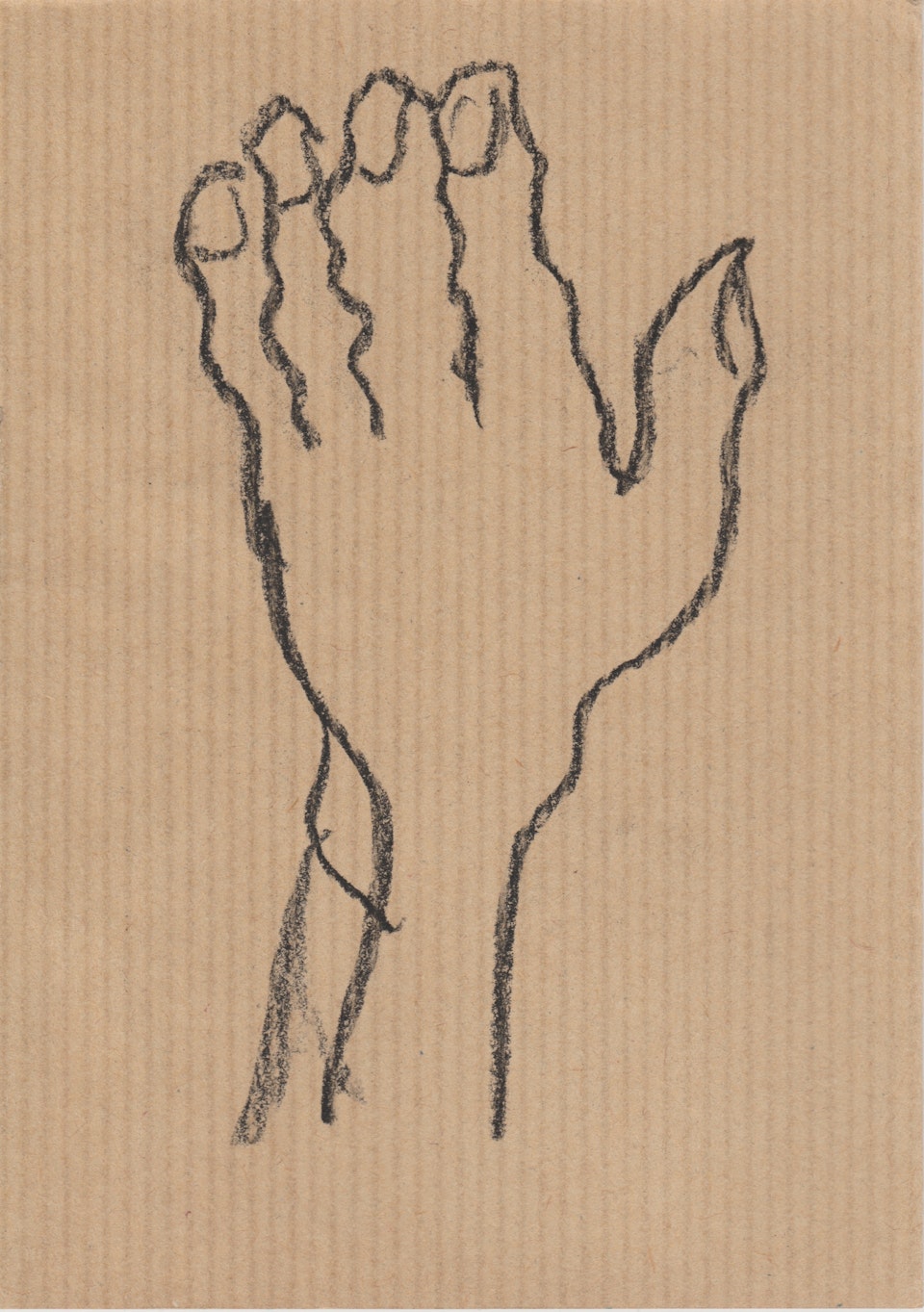 People - Hand - 2020 - Charcoal on Brown Paper - 10 x 15 cm A6