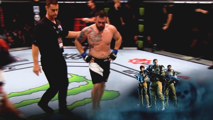 Gears of War collaborated with UFC 204 and provided in-program promotion, which included: billboards, bumpers, corner cam lower 3rds, jita cam lower 3rds, in addition to prep point, presenting title card, and round card logo placements.